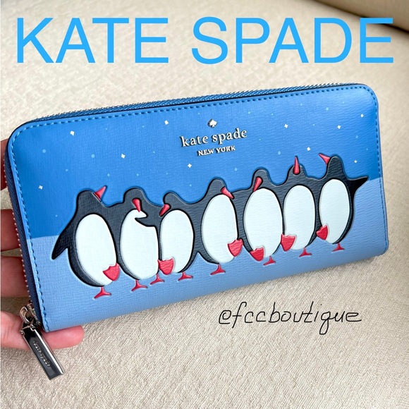 kate spade Handbags - KATE SPADE Arctic Friends large Continental Wallet blue